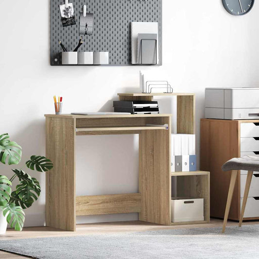 vidaXL Desk with Shelf Sonoma oak 106 x 40 x 88.5 cm Engineered Wood