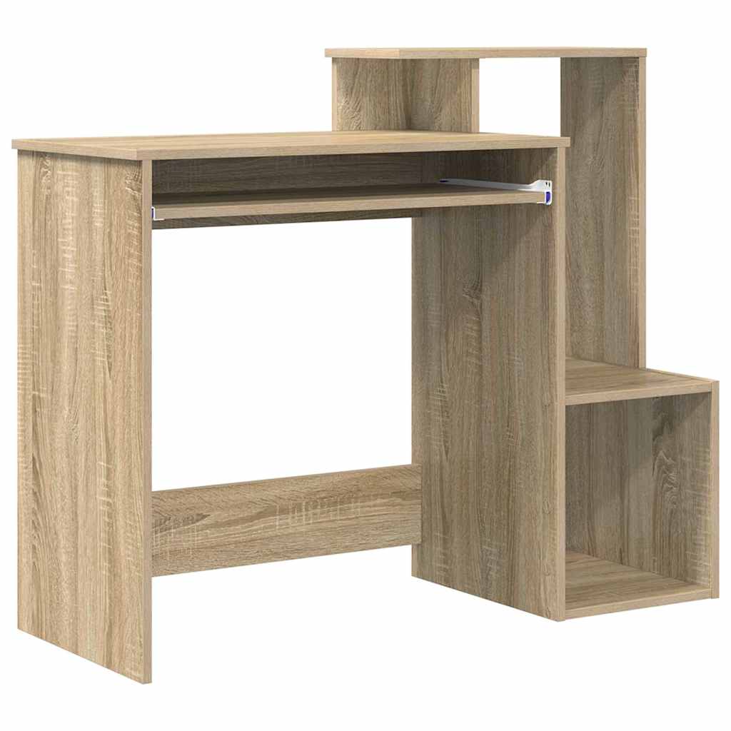 vidaXL Desk with Shelf Sonoma oak 106 x 40 x 88.5 cm Engineered Wood