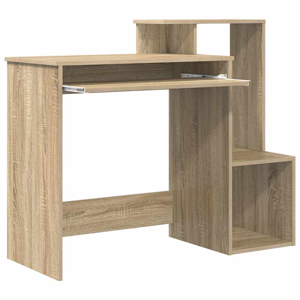 vidaXL Desk with Shelf Sonoma oak 106 x 40 x 88.5 cm Engineered Wood