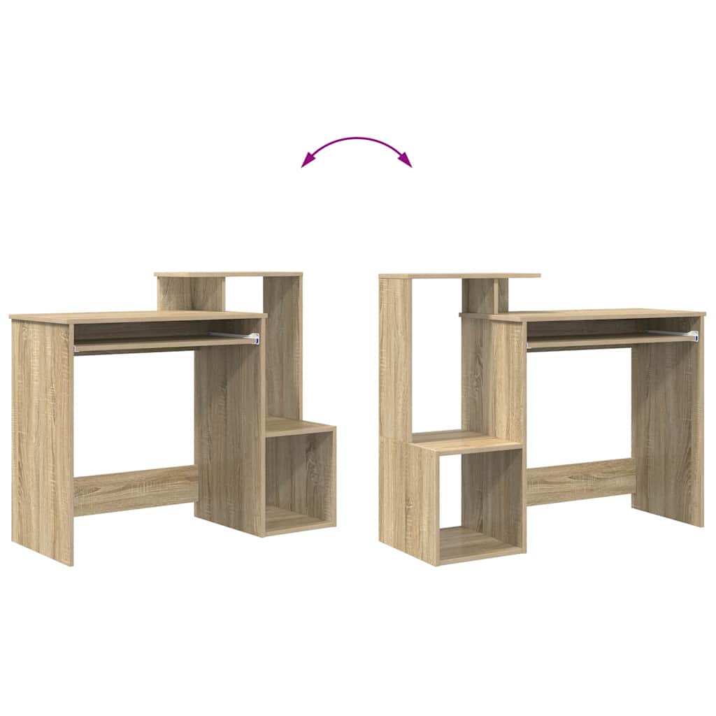 vidaXL Desk with Shelf Sonoma oak 106 x 40 x 88.5 cm Engineered Wood
