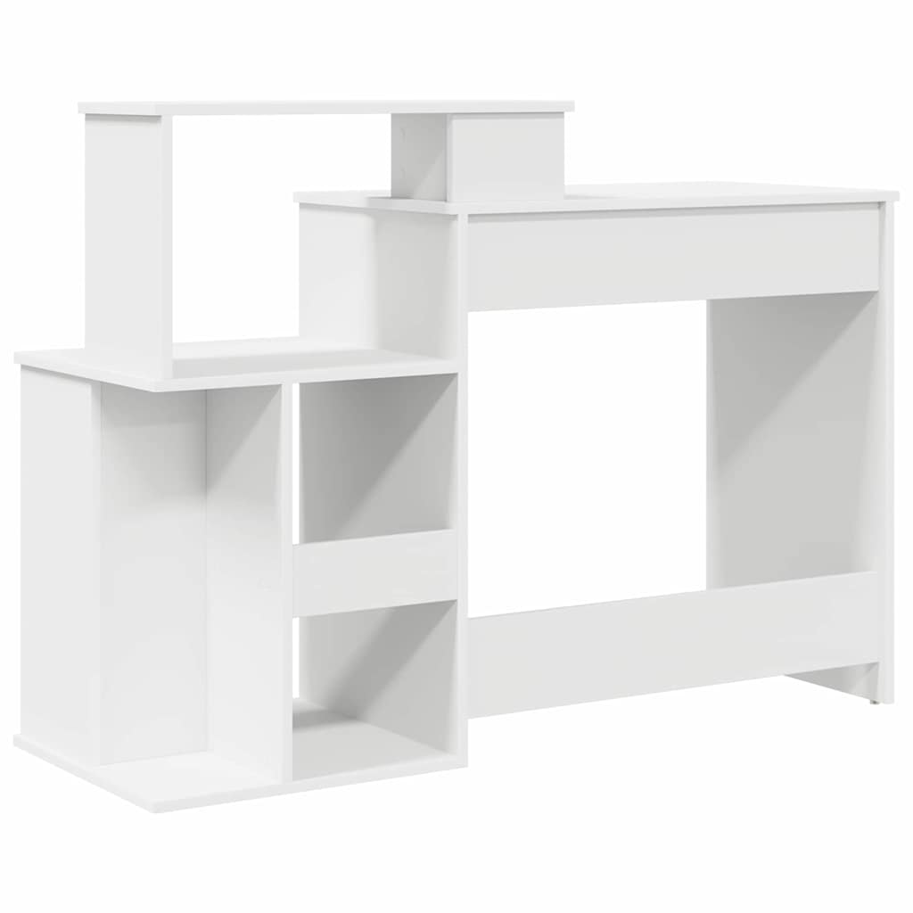 vidaXL Desk with Storage White 120.5 x 44 x 88.5 cm Engineered Wood