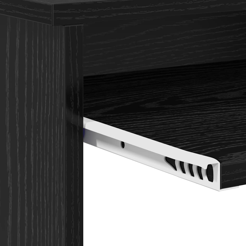vidaXL Desk with Storage with Shelf Black Oak 120.5 x 44 x 88.5 cm