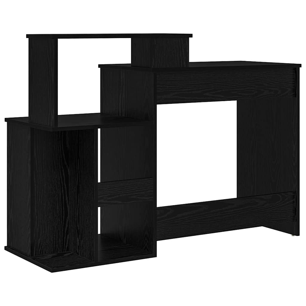 vidaXL Desk with Storage with Shelf Black Oak 120.5 x 44 x 88.5 cm