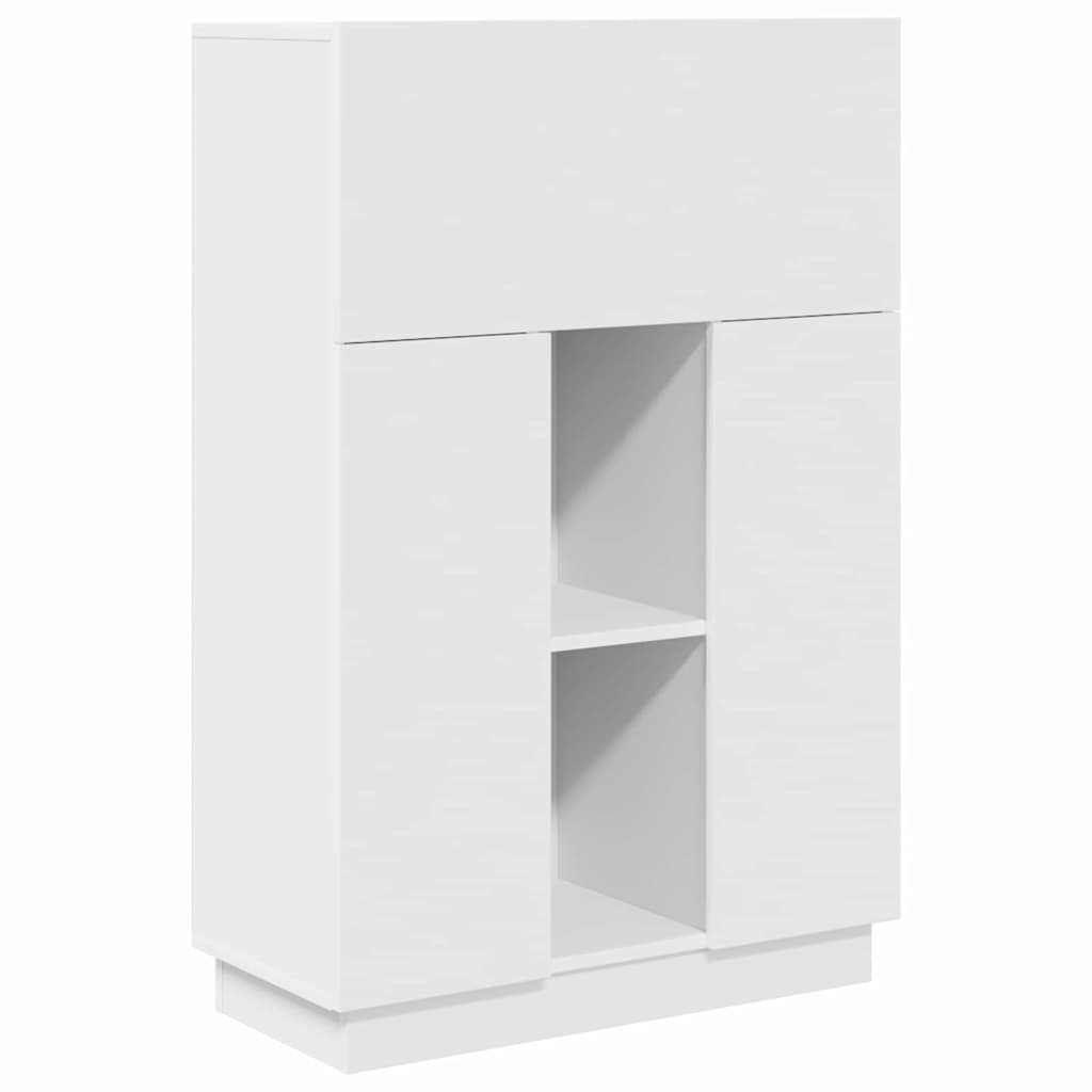 Desk White Engineered Wood 71.5 x 31.5 x 106.5 cm