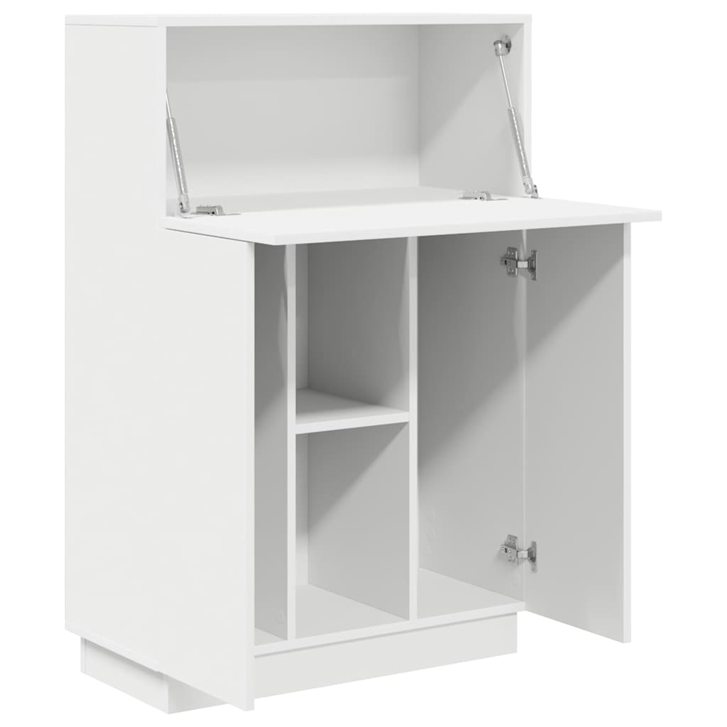 vidaXL Desk with Shelf White 71.5 x 31.5 x 106.5 cm Engineered Wood