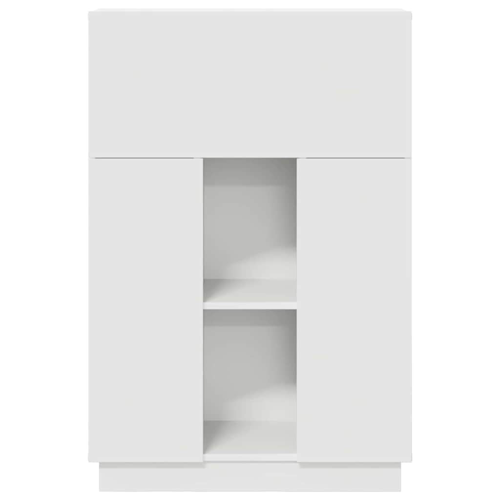 Desk White Engineered Wood 71.5 x 31.5 x 106.5 cm