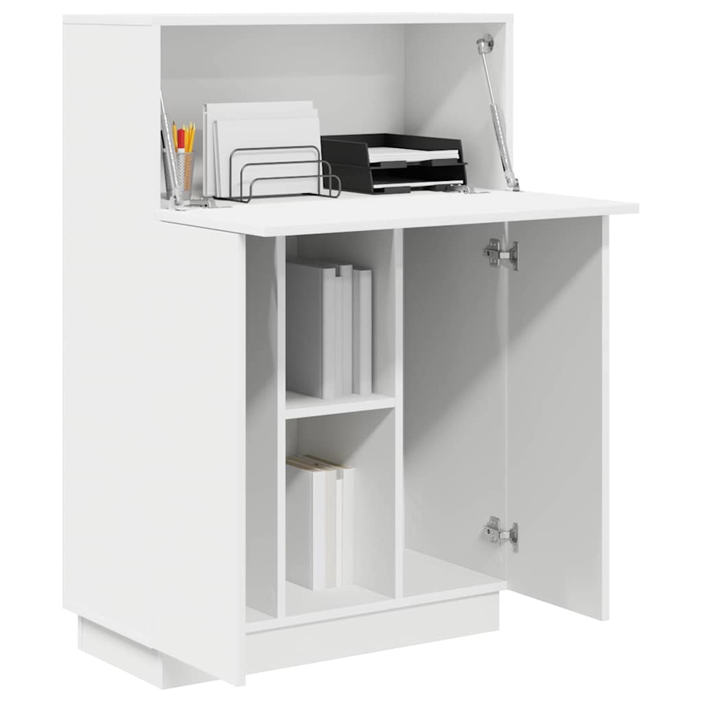 Desk White Engineered Wood 71.5 x 31.5 x 106.5 cm