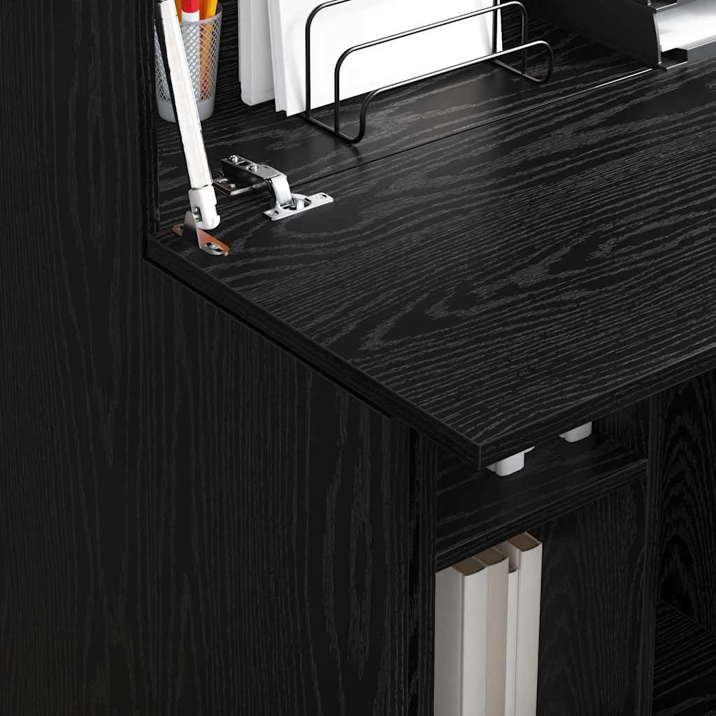Desk Black Oak Engineered Wood 71.5 x 31.5 x 106.5 cm