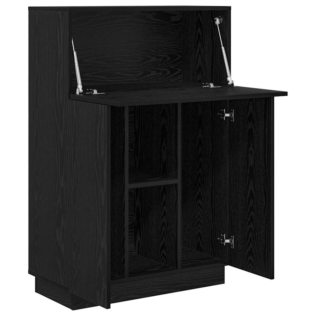 Desk Black Oak Engineered Wood 71.5 x 31.5 x 106.5 cm