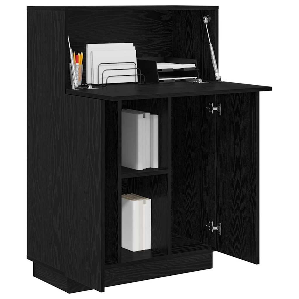Desk Black Oak Engineered Wood 71.5 x 31.5 x 106.5 cm