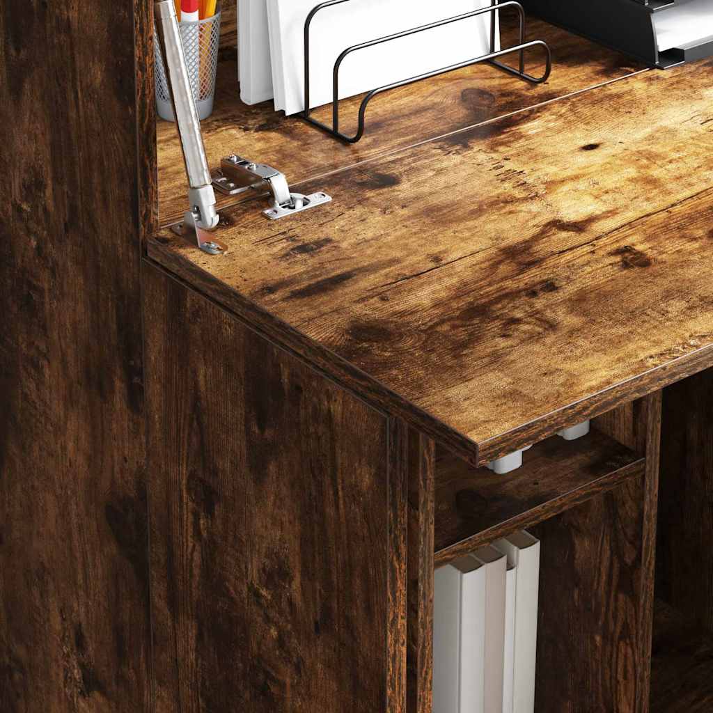 Desk Smoked Oak Engineered Wood 71.5 x 31.5 x 106.5 cm