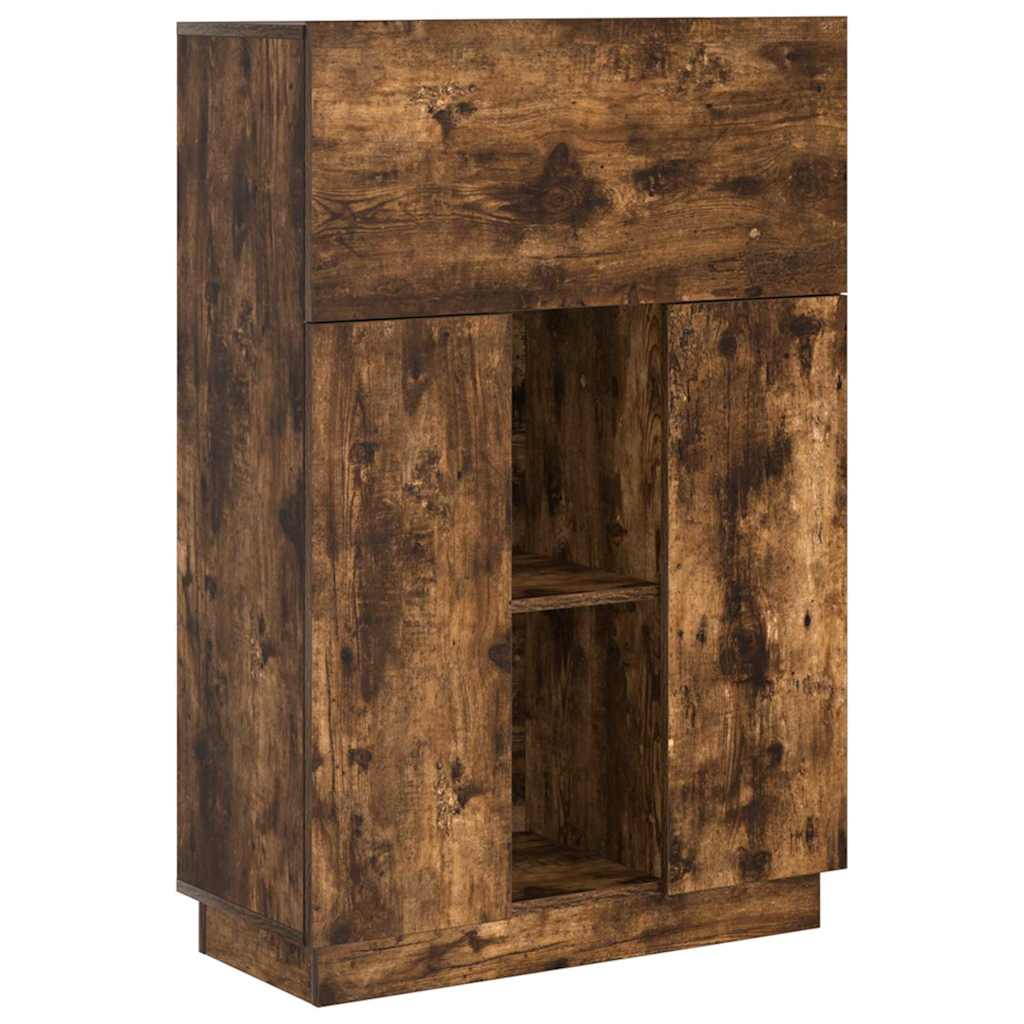 Desk Smoked Oak Engineered Wood 71.5 x 31.5 x 106.5 cm