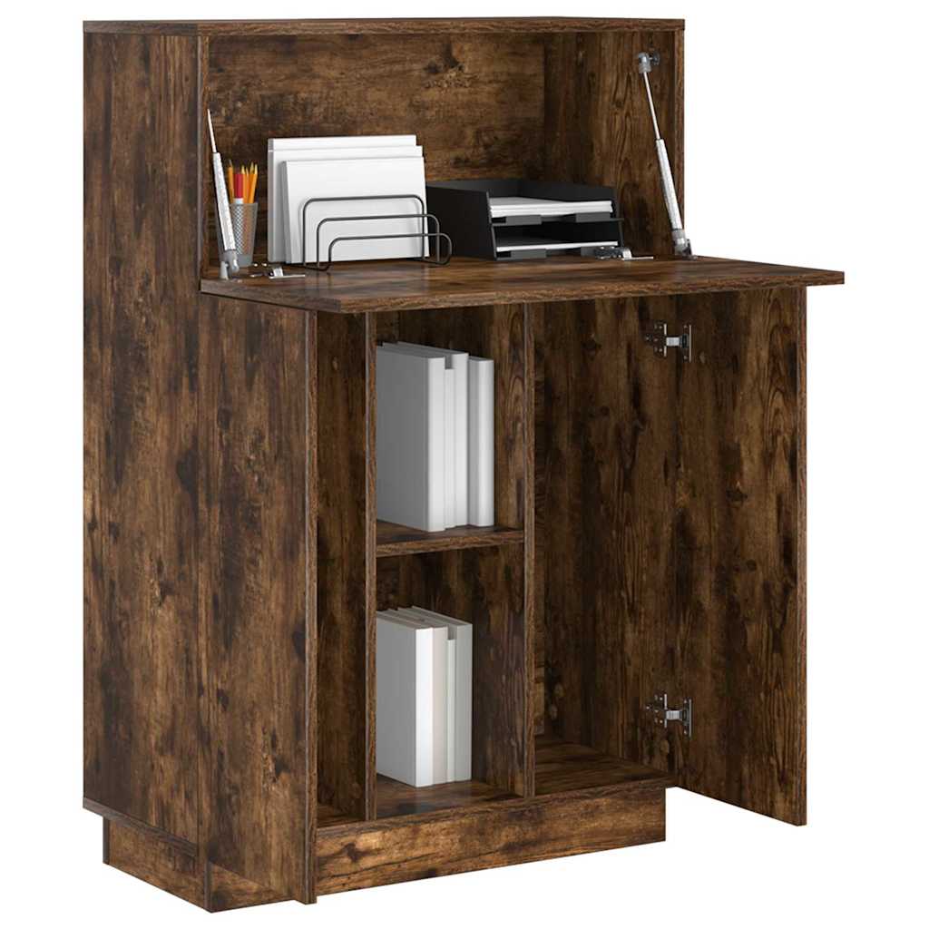 Desk Smoked Oak Engineered Wood 71.5 x 31.5 x 106.5 cm