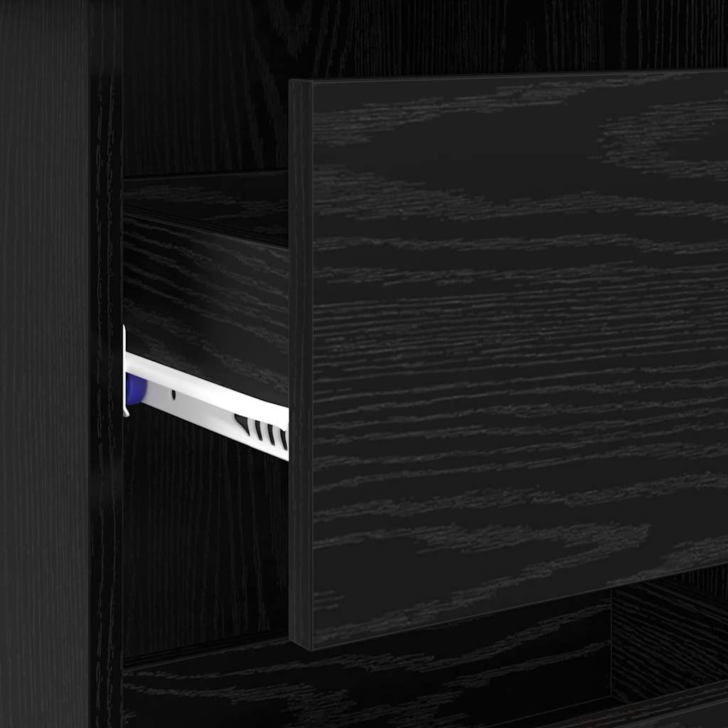 vidaXL Desk with Drawer Black oak 90 x 37.5 x 75 cm Engineered Wood