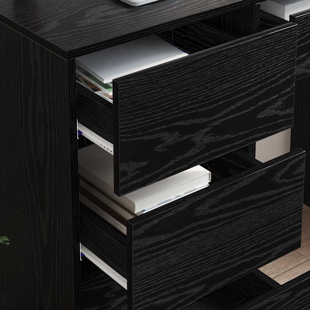 Desk Black Oak Engineered Wood 90 x 37.5 x 75 cm