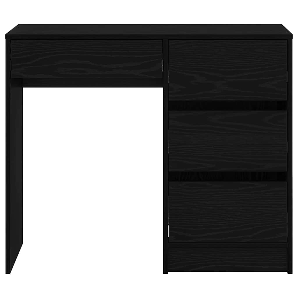 vidaXL Desk with Drawer Black oak 90 x 37.5 x 75 cm Engineered Wood