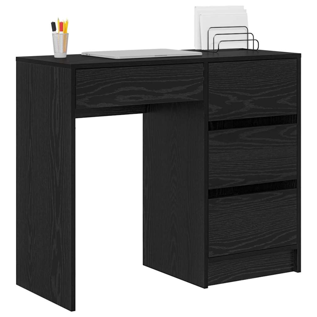 Desk Black Oak Engineered Wood 90 x 37.5 x 75 cm