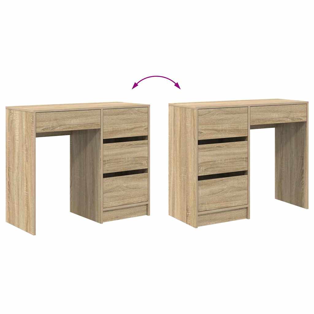 Desk Sonoma Oak Engineered Wood 90 x 37.5 x 75 cm
