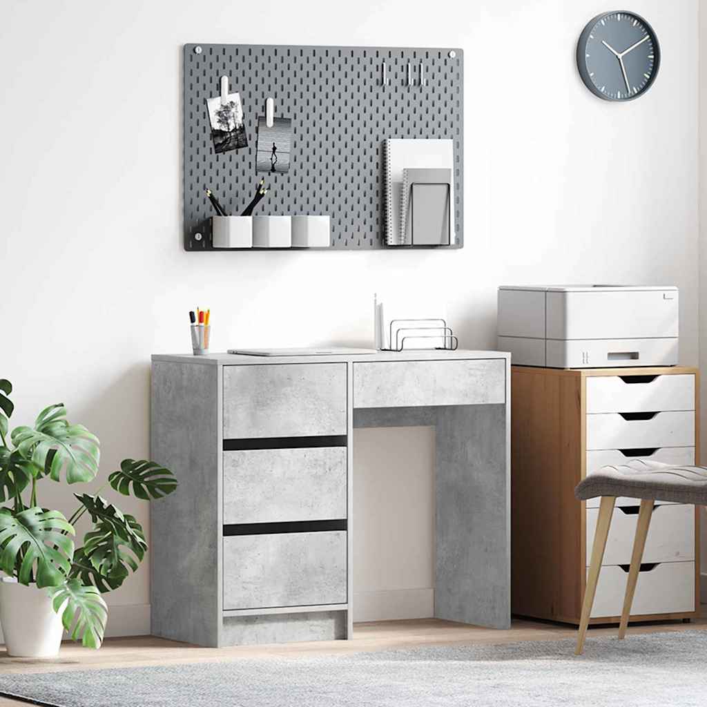 Desk Concrete Grey Engineered Wood 90 x 37.5 x 75 cm