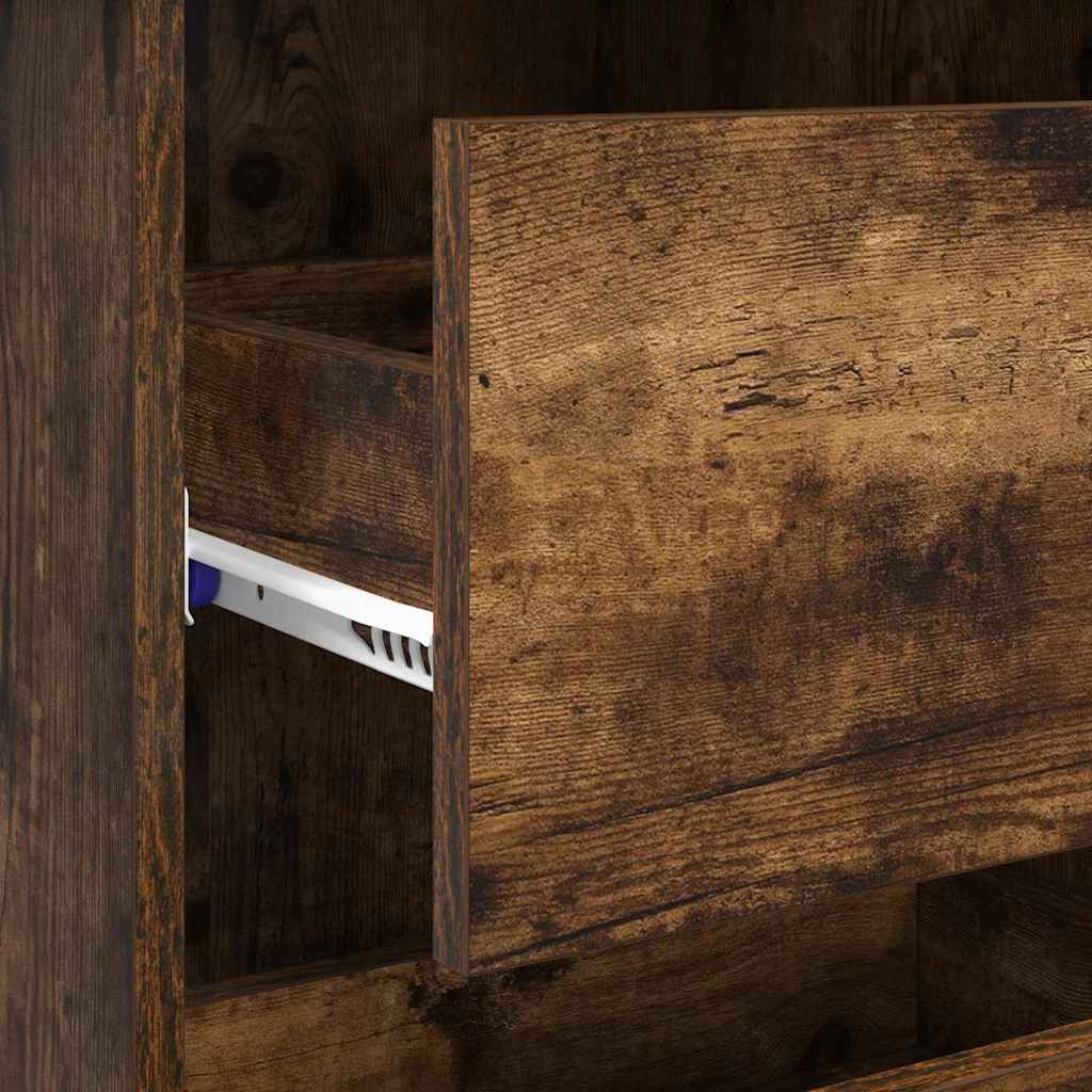 Desk Smoked Oak Engineered Wood 90 x 37.5 x 75 cm