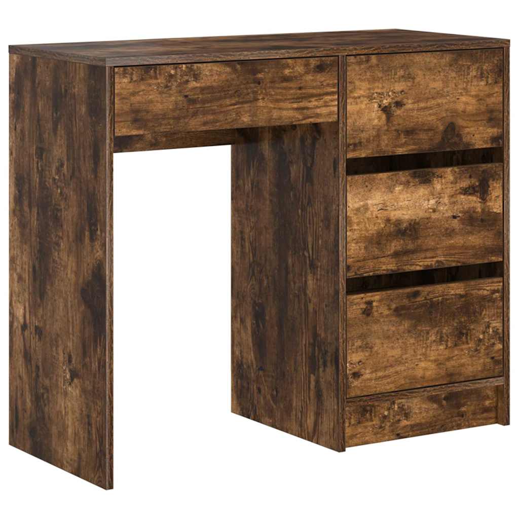 Desk Smoked Oak Engineered Wood 90 x 37.5 x 75 cm