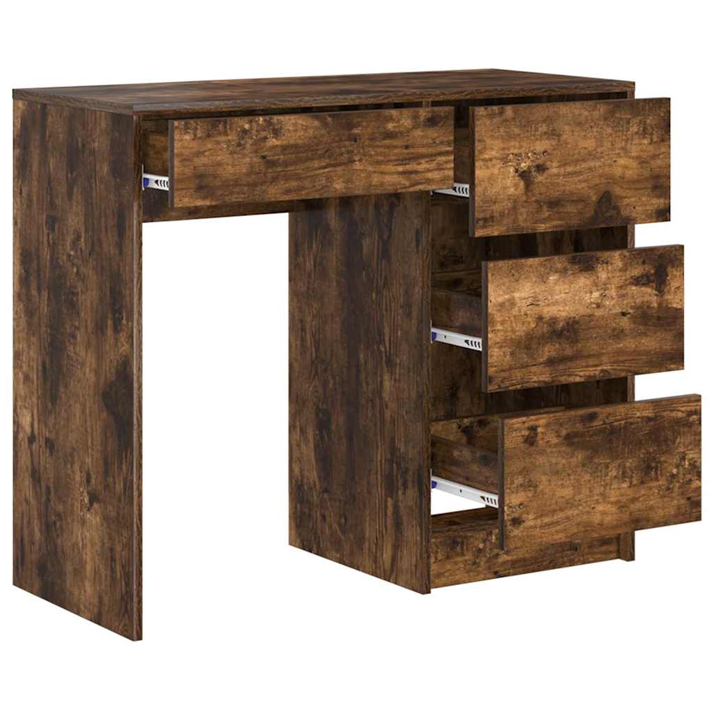 Desk Smoked Oak Engineered Wood 90 x 37.5 x 75 cm