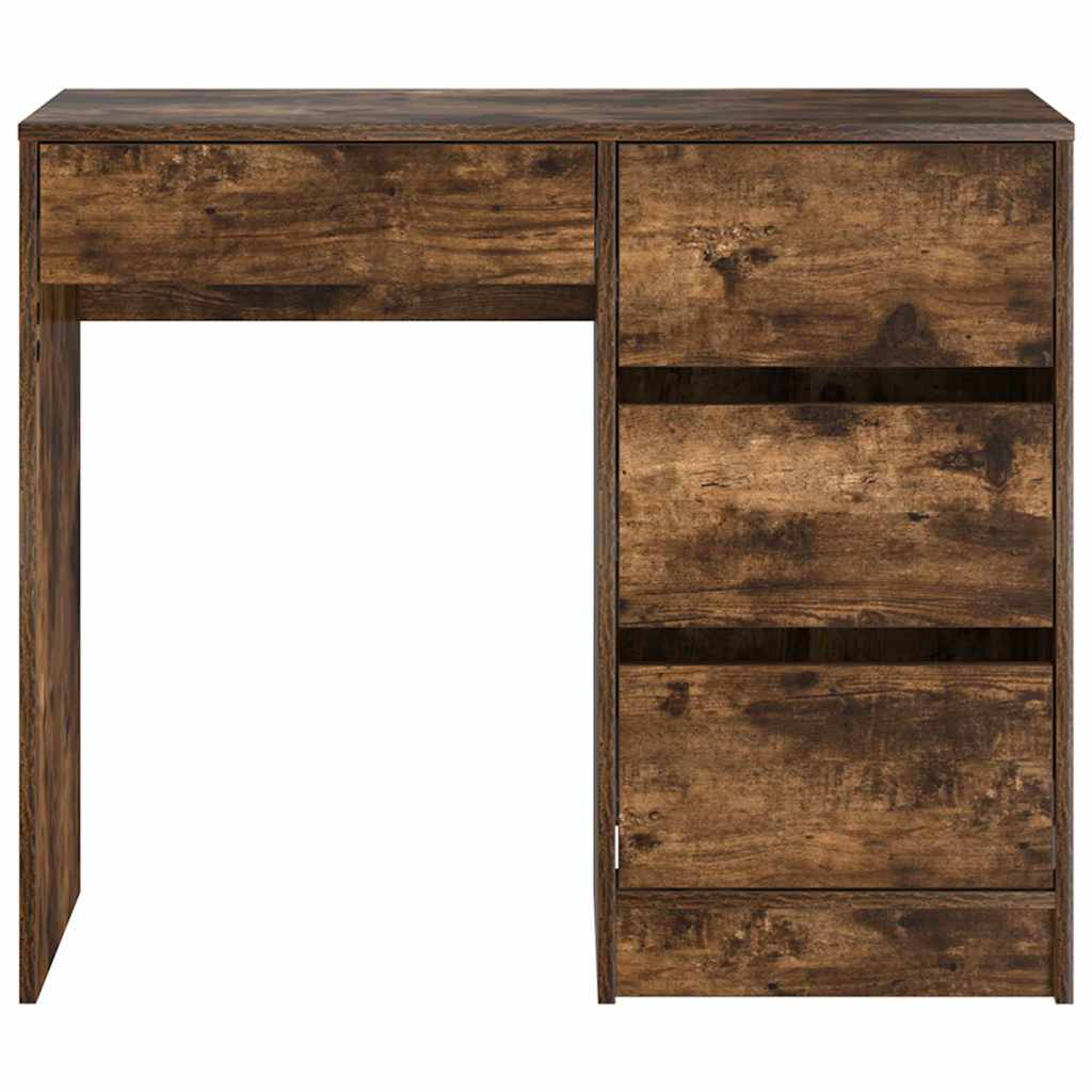 Desk Smoked Oak Engineered Wood 90 x 37.5 x 75 cm