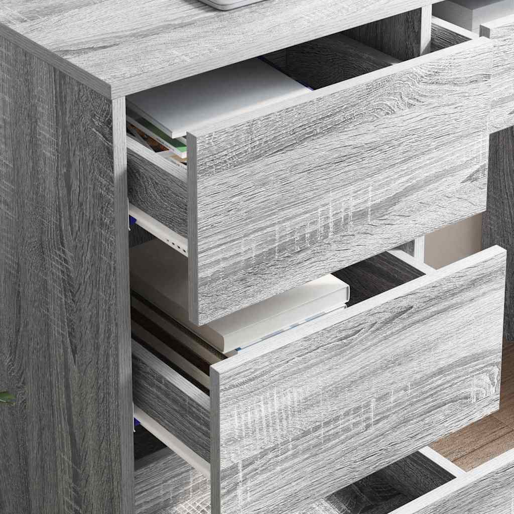 Desk Grey Sonoma Engineered Wood 90 x 37.5 x 75 cm