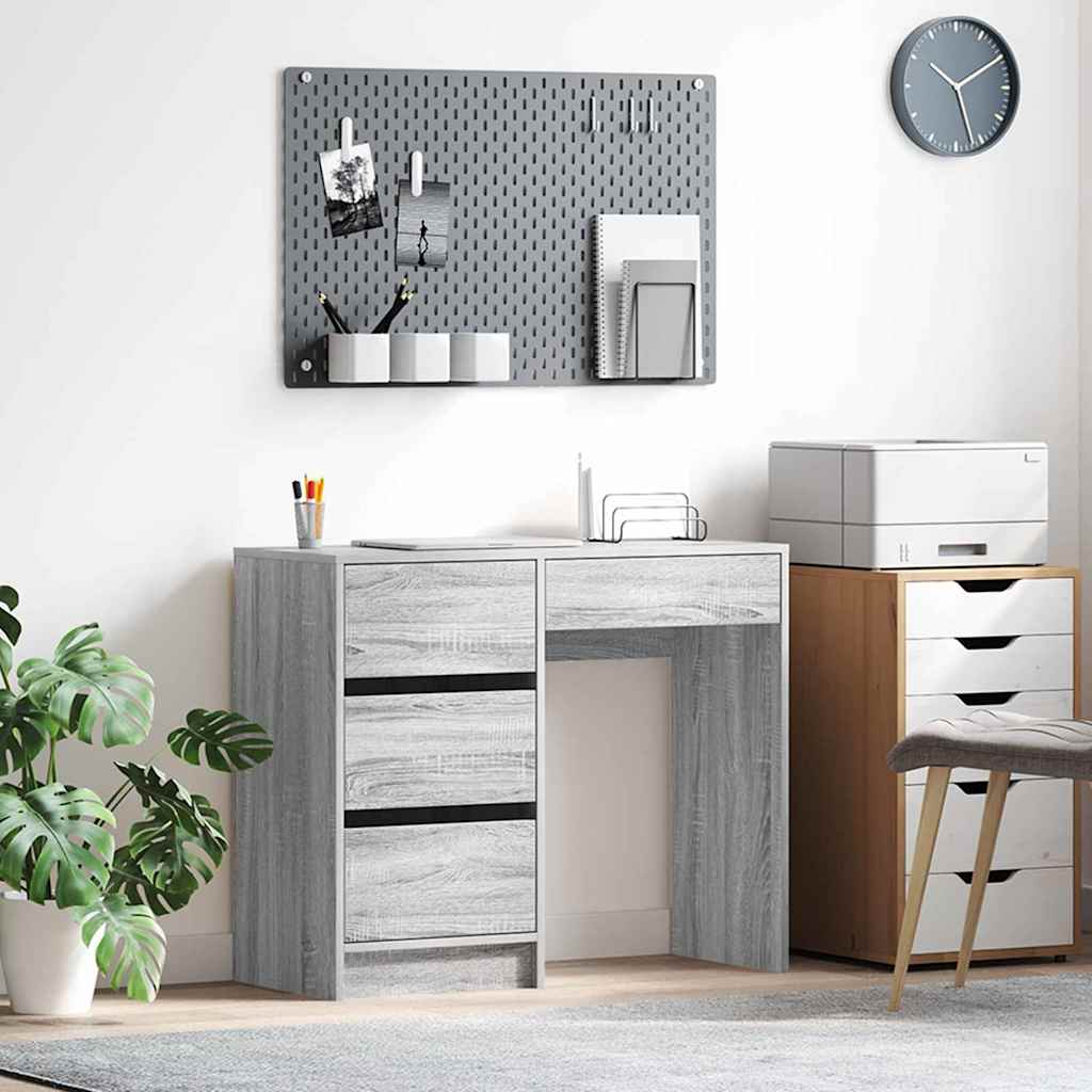 Desk Grey Sonoma Engineered Wood 90 x 37.5 x 75 cm