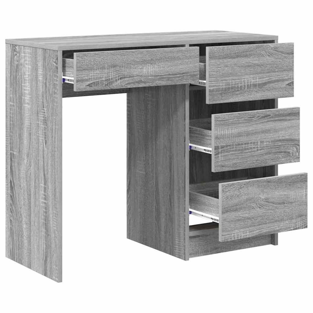 Desk Grey Sonoma Engineered Wood 90 x 37.5 x 75 cm