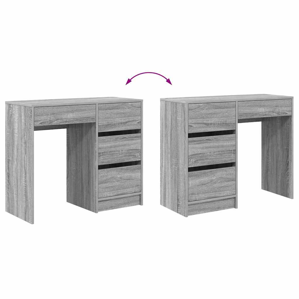 Desk Grey Sonoma Engineered Wood 90 x 37.5 x 75 cm