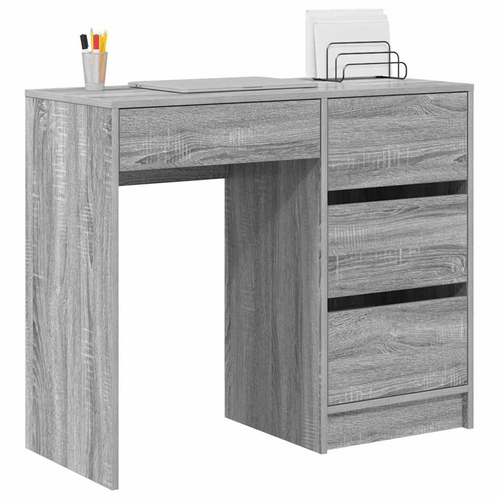 Desk Grey Sonoma Engineered Wood 90 x 37.5 x 75 cm