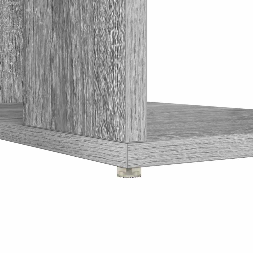 vidaXL Desk with Storage with Shelf Grey Sonoma 130 x 50.5 x 75 cm