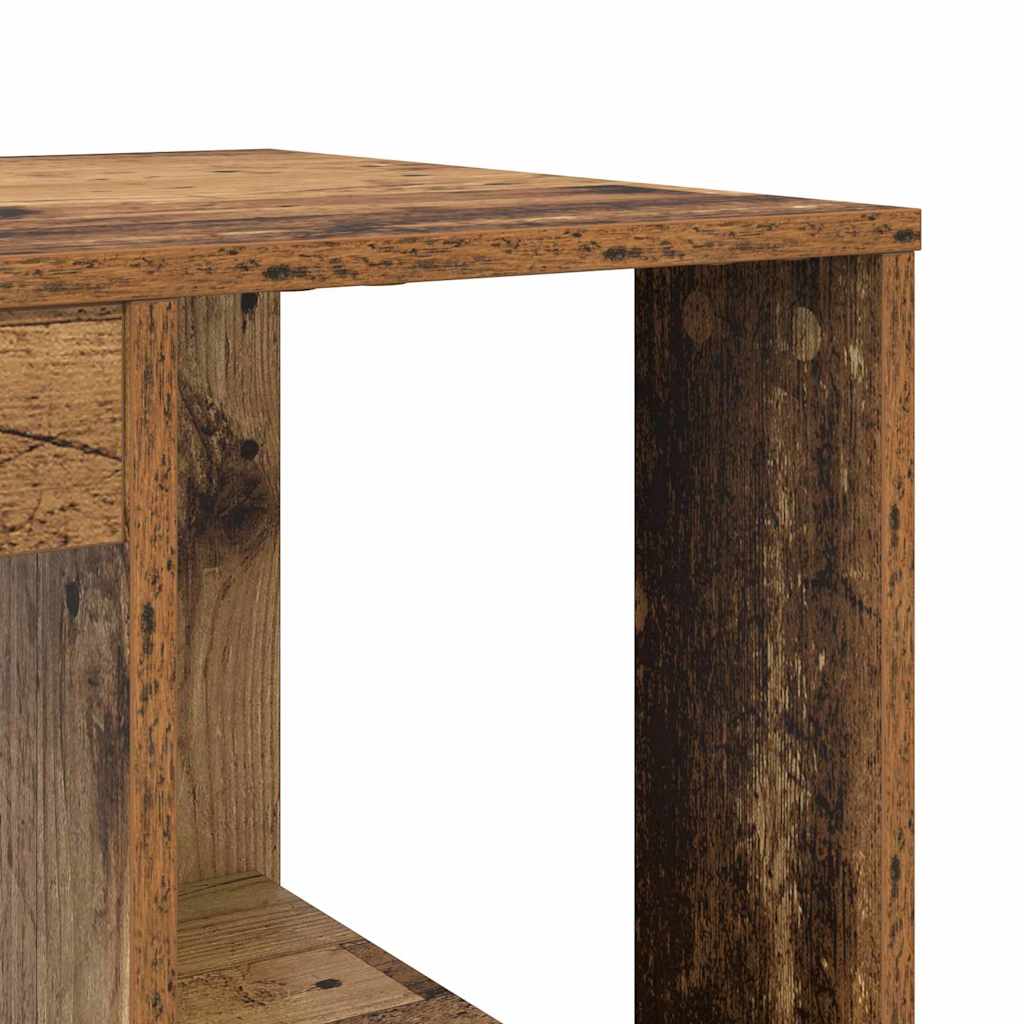 Desk with Shelf Old Wood 130 x 50.5 x 75 cm Engineered Wood