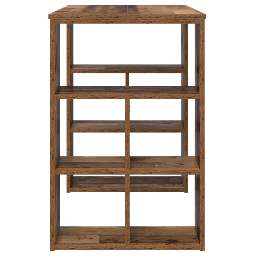 vidaXL Desk with Shelf Old Wood 90 x 50 x 75 cm Engineered Wood