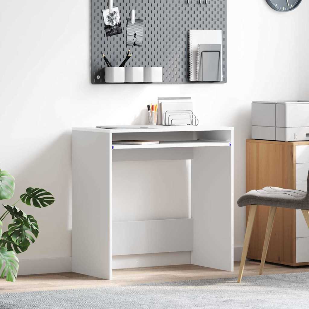 Desk White Engineered Wood 77.5 x 43 x 79 cm