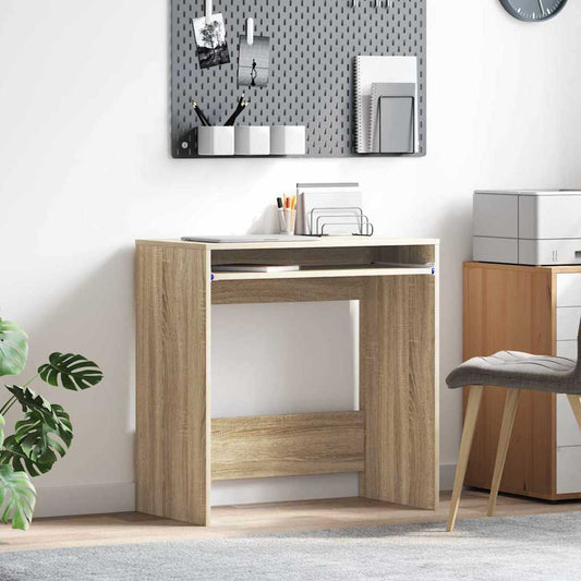 vidaXL Desk with Shelf Sonoma oak 77.5 x 43 x 79 cm Engineered Wood