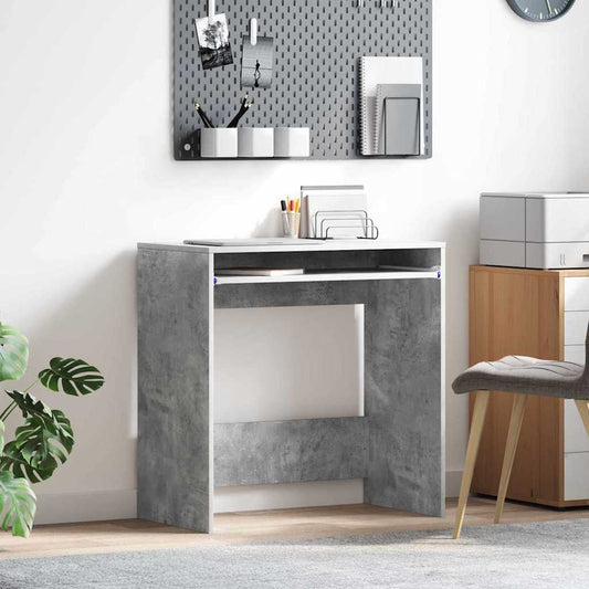 vidaXL Desk with Shelf Grey 77.5 x 43 x 79 cm Engineered Wood