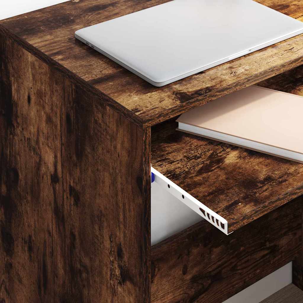 Desk Smoked Oak Engineered Wood 77.5 x 43 x 79 cm
