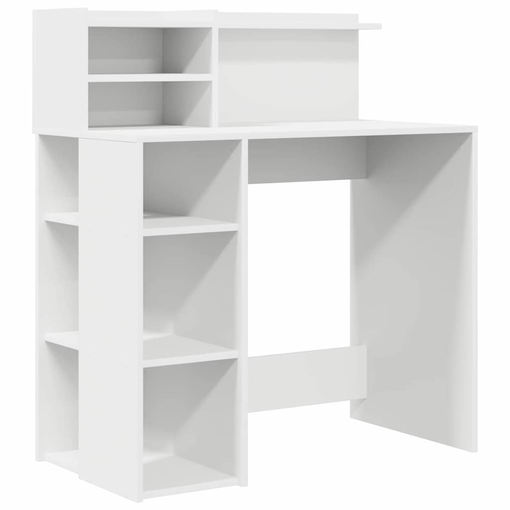 vidaXL Desk with Storage White 90 x 48 x 101.5 cm Engineered Wood