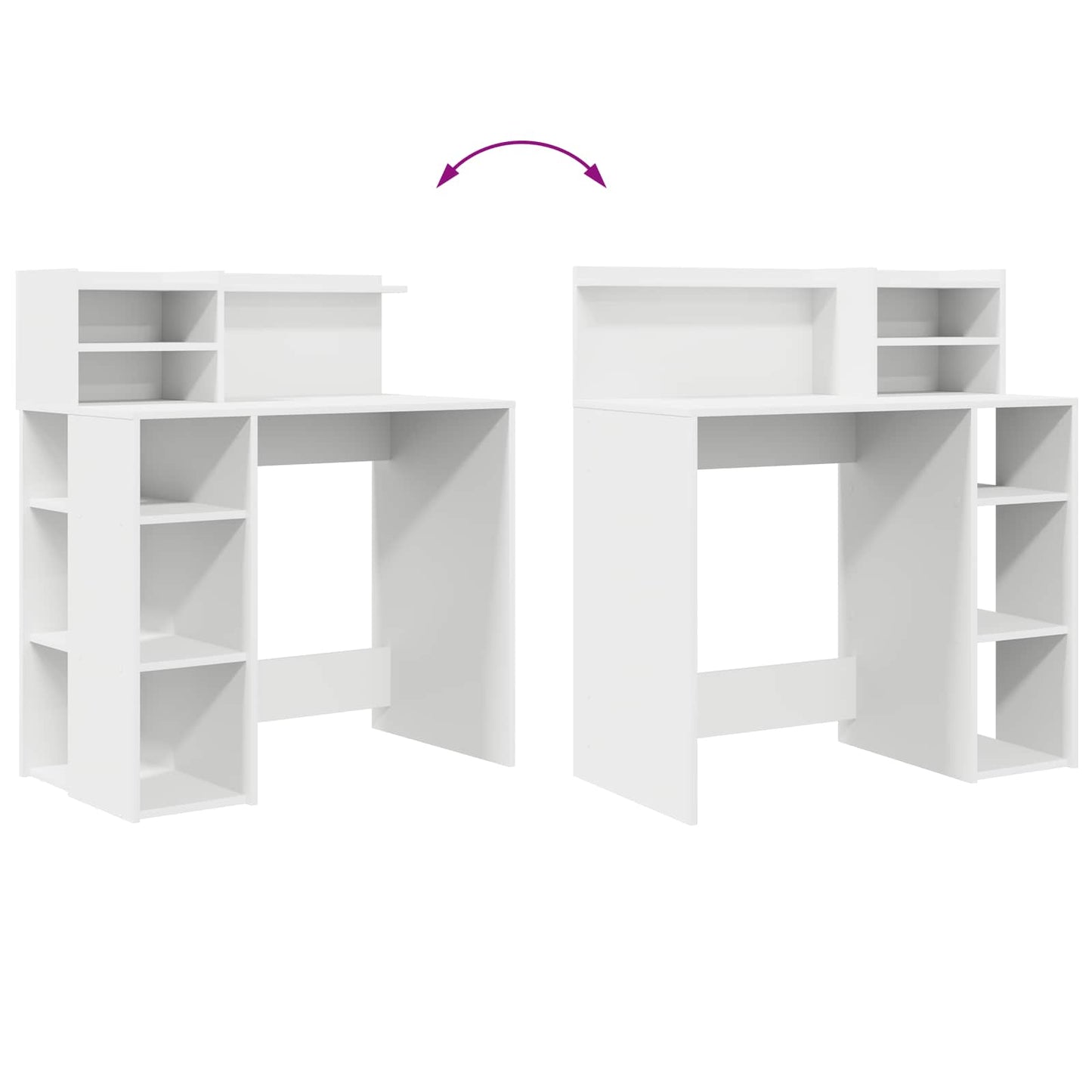 Desk White Engineered Wood 90 x 48 x 101.5 cm