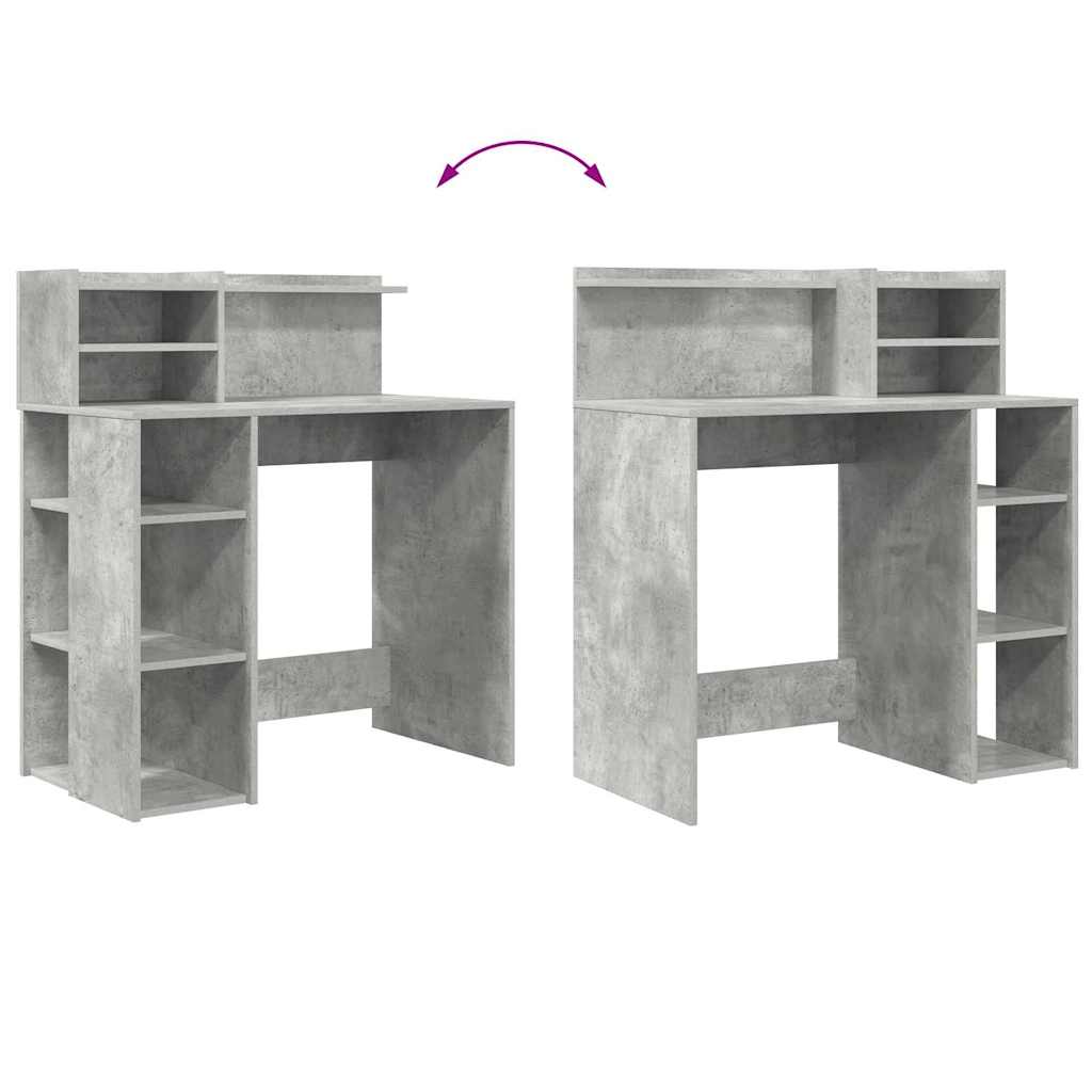 Desk Concrete Grey 90 x 48 x 101.5 cm Engineered Wood