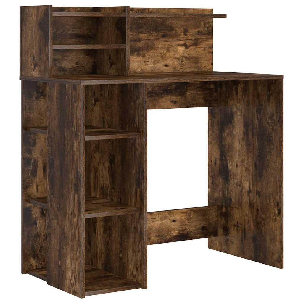 Desk Smoked Oak Engineered Wood 90 x 48 x 101.5 cm