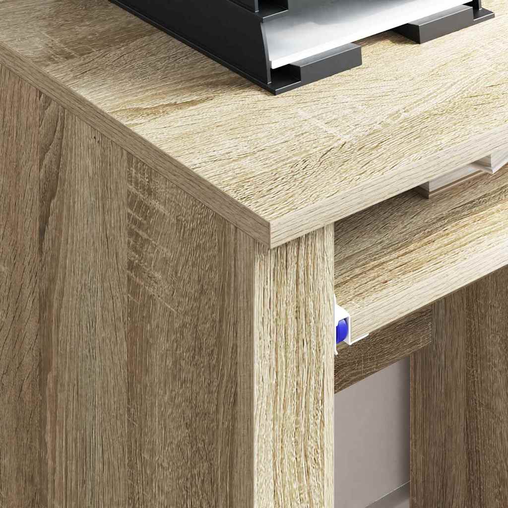 Desk with Wheels Sonoma Oak Engineered Wood 91 x 50 x 77 cm