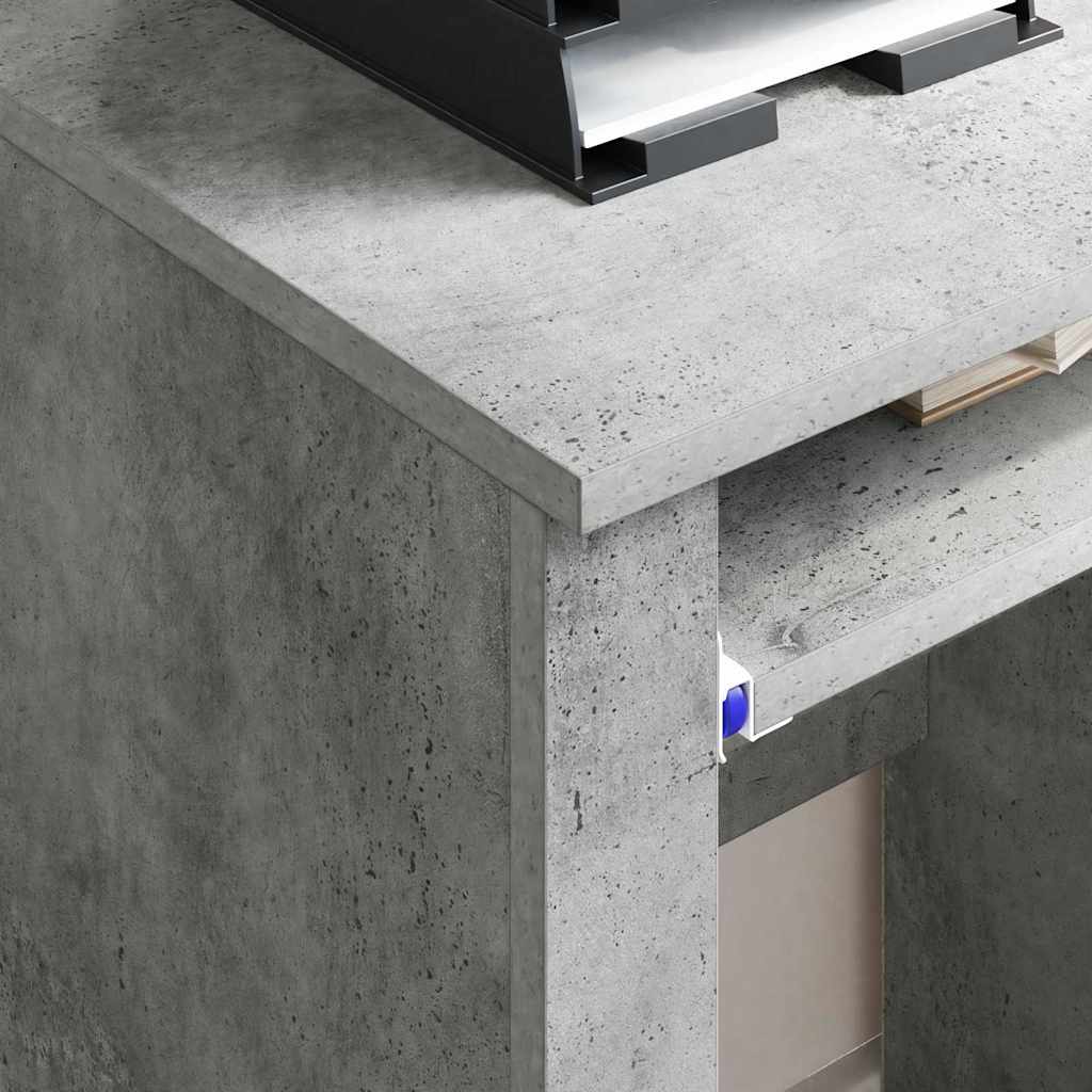 Desk with Wheels Concrete Grey Engineered Wood 91 x 50 x 77 cm