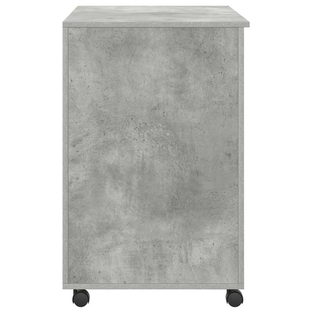 Desk with Wheels Concrete Grey Engineered Wood 91 x 50 x 77 cm