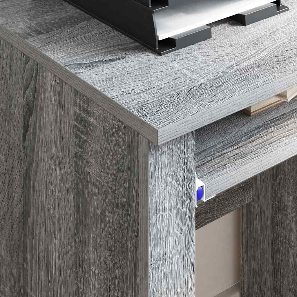 Desk with Wheels Grey Sonoma Engineered Wood 91 x 50 x 77 cm