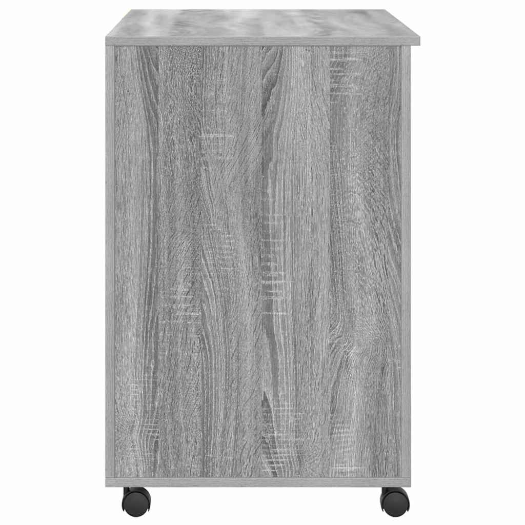 Desk with Wheels Grey Sonoma Engineered Wood 91 x 50 x 77 cm