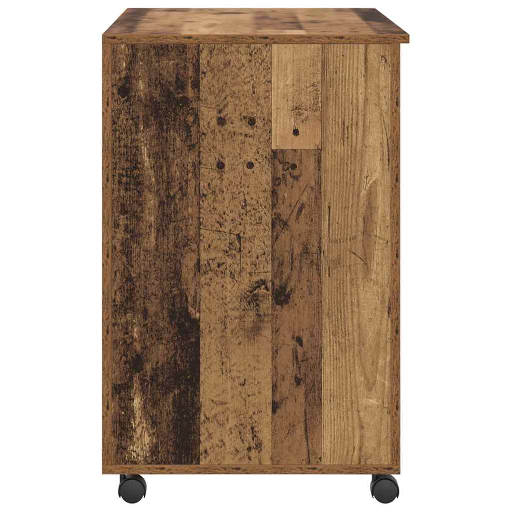 Desk with Wheels Old Wood 91 x 50 x 77 cm Engineered Wood