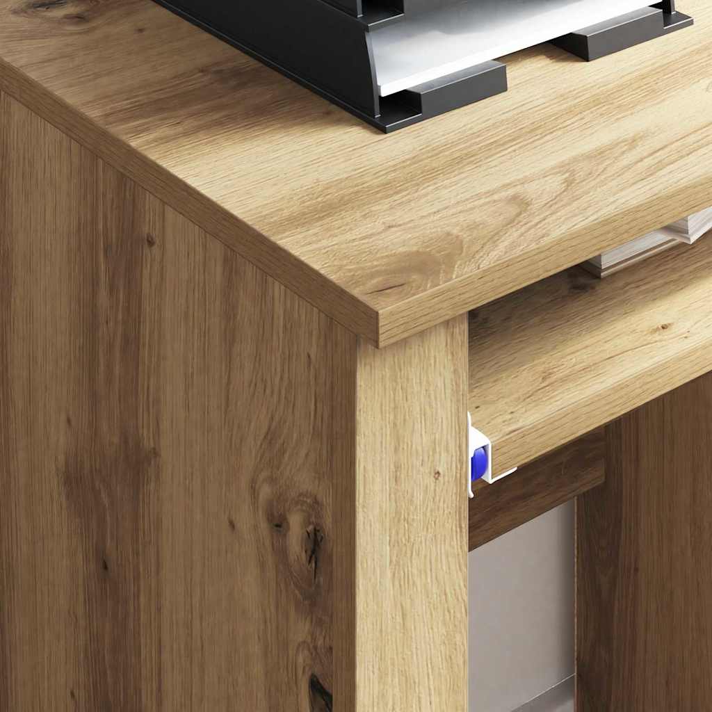 Desk with Wheels Artisan Oak Engineered Wood 91 x 50 x 77 cm